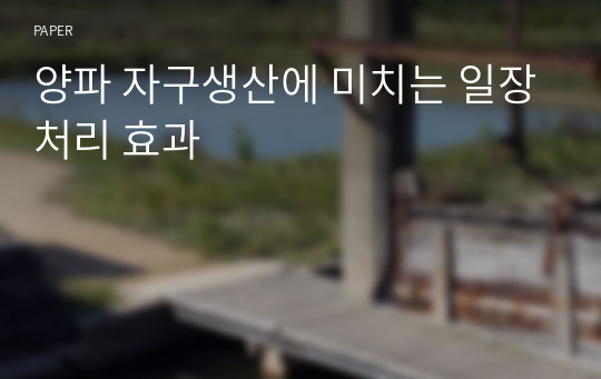 양파 자구생산에 미치는 일장처리 효과