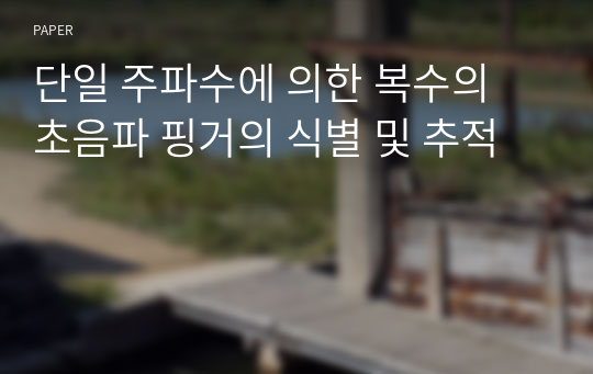 단일 주파수에 의한 복수의 초음파 핑거의 식별 및 추적