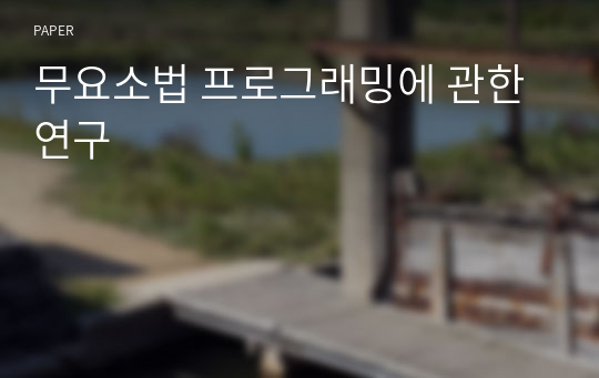 무요소법 프로그래밍에 관한 연구