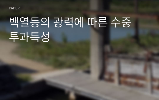 백열등의 광력에 따른 수중 투과특성