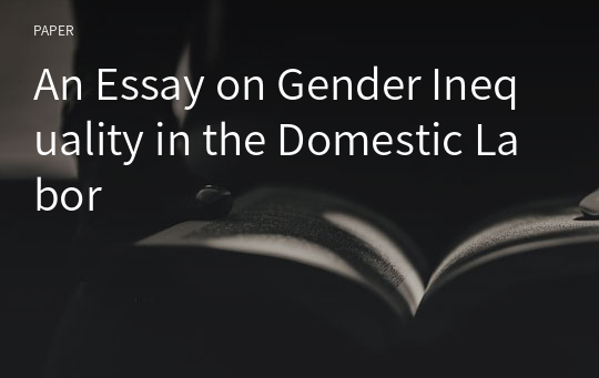 An Essay on Gender Inequality in the Domestic Labor