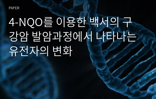 4-NQO를 이용한 백서의 구강암 발암과정에서 나타나는 유전자의 변화