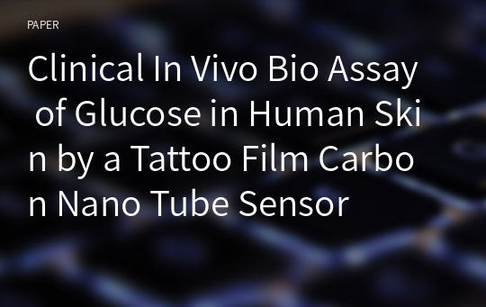 Clinical In Vivo Bio Assay of Glucose in Human Skin by a Tattoo Film Carbon Nano Tube Sensor