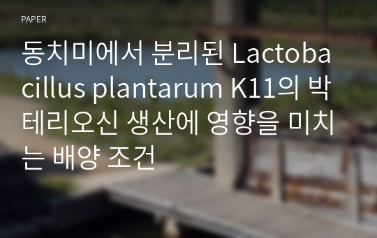 동치미에서 분리된 Lactobacillus plantarum K11의 박테리오신 생산에 영향을 미치는 배양 조건