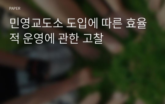 민영교도소 도입에 따른 효율적 운영에 관한 고찰