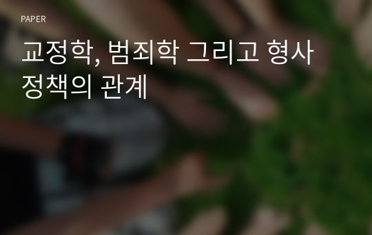 교정학, 범죄학 그리고 형사정책의 관계