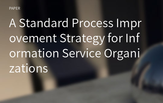 A Standard Process Improvement Strategy for Information Service Organizations