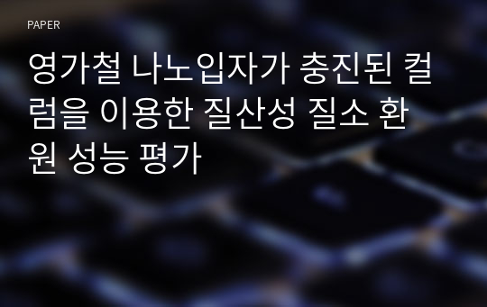 영가철 나노입자가 충진된 컬럼을 이용한 질산성 질소 환원 성능 평가