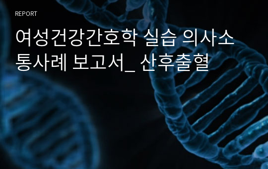 여성건강간호학 실습 의사소통사례 보고서_ 산후출혈