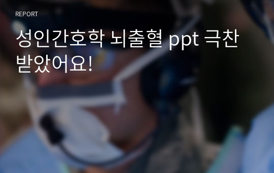 성인간호학 뇌출혈 ppt 극찬받았어요!