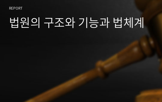 법원의 구조와 기능과 법체계