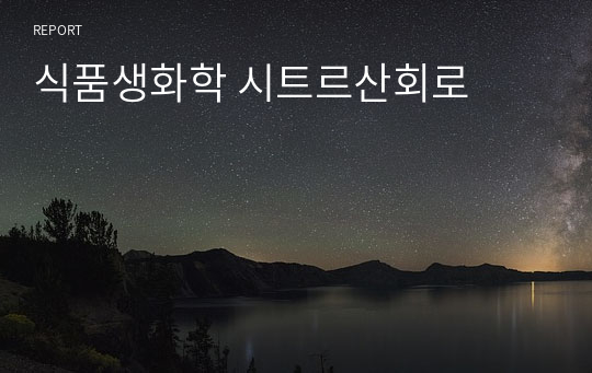 식품생화학 시트르산회로