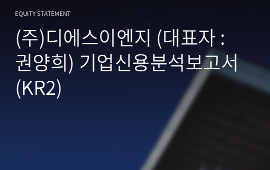 (주)디에스이엔지 기업신용분석보고서 (KR2)