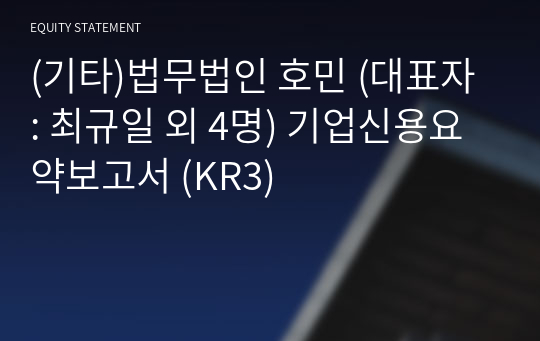 (기타)호민 기업신용요약보고서 (KR3)