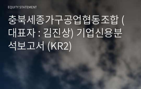 충북세종가구공업협동조합 기업신용분석보고서 (KR2)