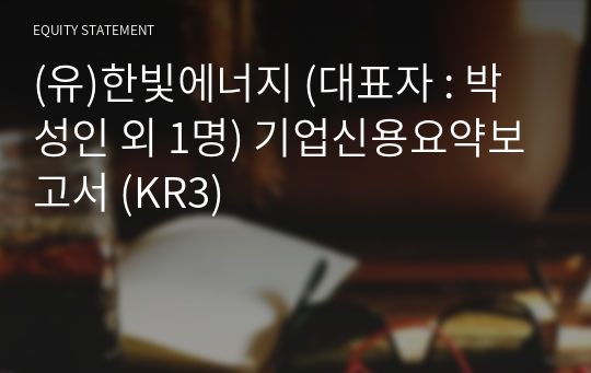 (유)한빛에너지 기업신용요약보고서 (KR3)