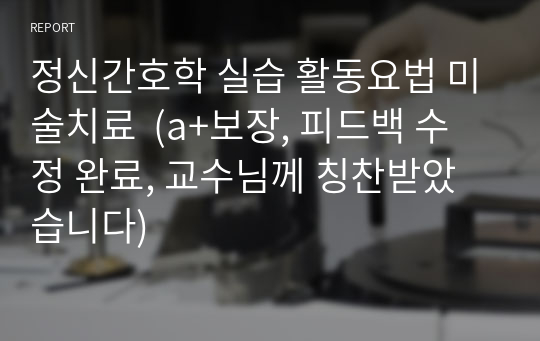 정신간호학 실습 활동요법 미술치료  (a+보장, 피드백 수정 완료, 교수님께 칭찬받았습니다)