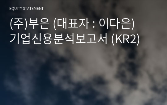 (주)요한메디텍 기업신용분석보고서 (KR2)