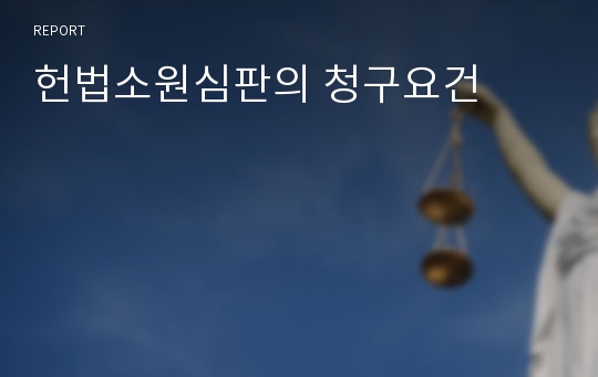 헌법소원심판의 청구요건