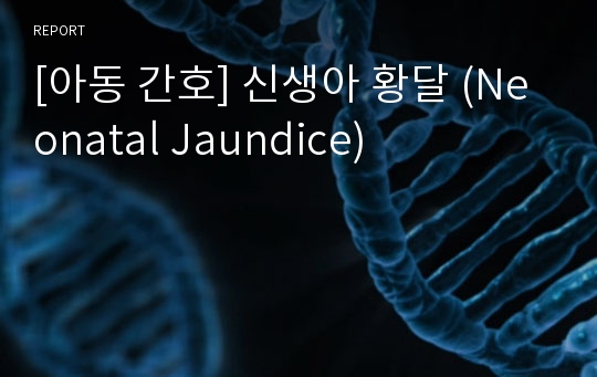 [아동 간호] 신생아 황달 (Neonatal Jaundice)