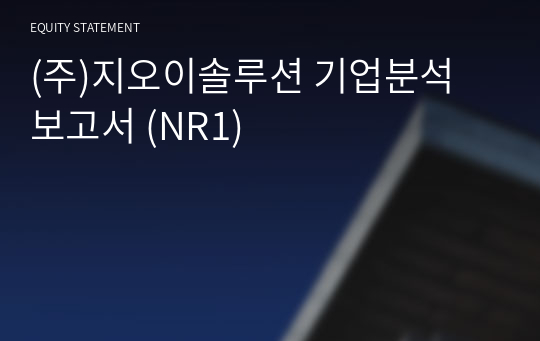 (주)지오이솔루션 기업분석 보고서 (NR1)