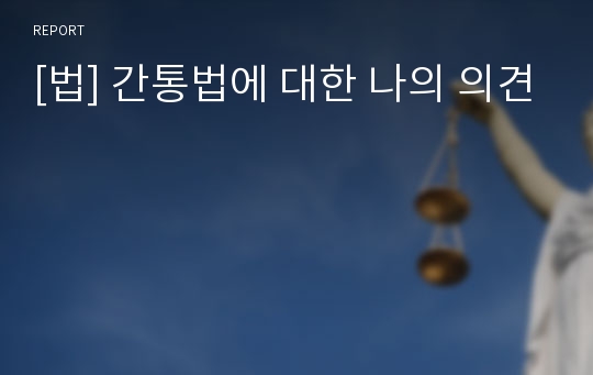 [법] 간통법에 대한 나의 의견