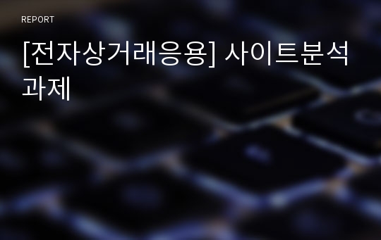 [전자상거래응용] 사이트분석과제