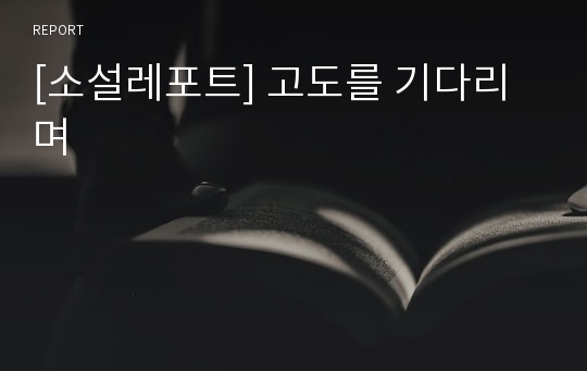 [소설레포트] 고도를 기다리며