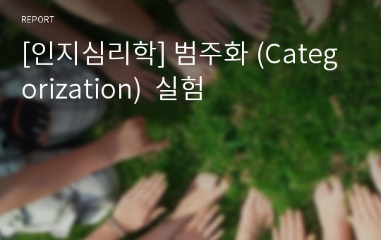 [인지심리학] 범주화 (Categorization)  실험