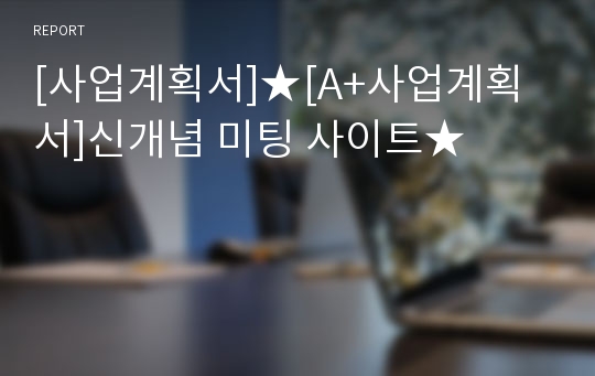 [사업계획서]★[A+사업계획서]신개념 미팅 사이트★