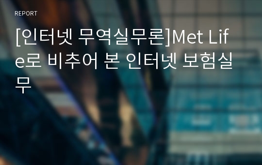 [인터넷 무역실무론]Met Life로 비추어 본 인터넷 보험실무