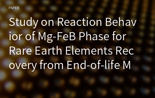 Study on Reaction Behavior of Mg-FeB Phase for Rare Earth Elements Recovery from End-of-life Magnet