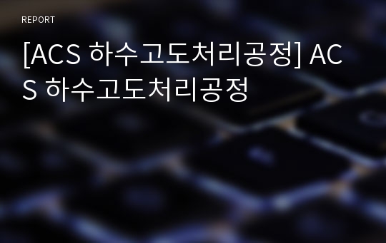 [ACS 하수고도처리공정] ACS 하수고도처리공정