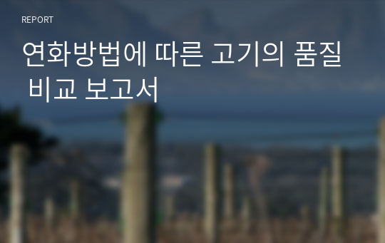 연화방법에 따른 고기의 품질 비교 보고서