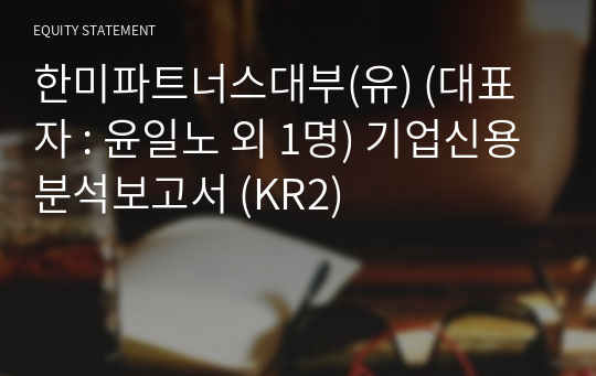 한미파트너스대부(유) 기업신용분석보고서 (KR2)