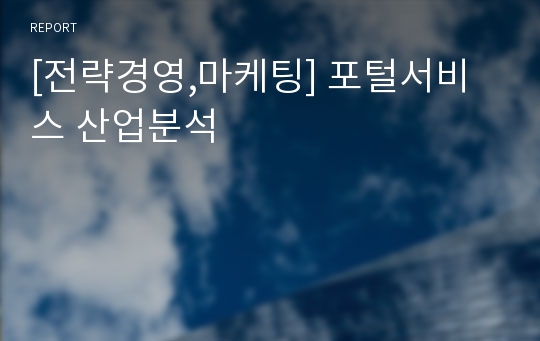 [전략경영,마케팅] 포털서비스 산업분석