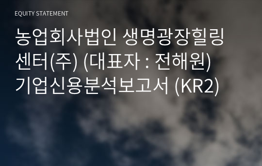 농업회사법인 생명광장힐링센터(주) 기업신용분석보고서 (KR2)