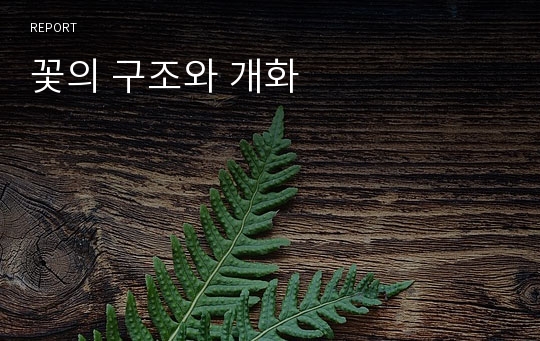 꽃의 구조와 개화