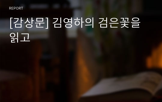 [감상문] 김영하의 검은꽃을 읽고