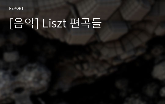 [음악] Liszt 편곡들