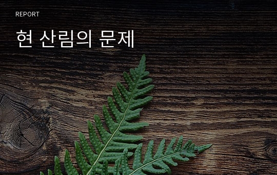 현 산림의 문제