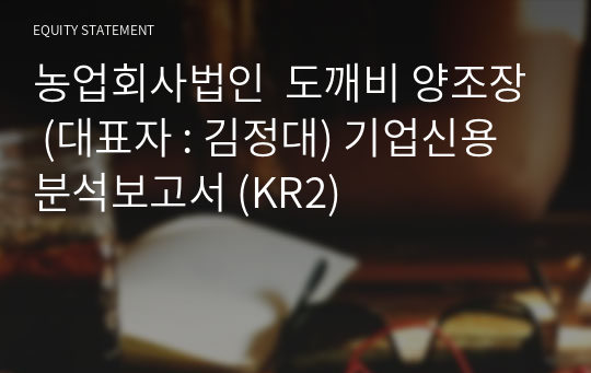 농업회사법인  도깨비 양조장 기업신용분석보고서 (KR2)