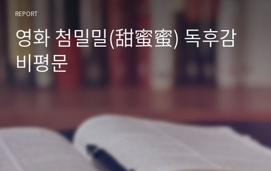 영화 첨밀밀(甜蜜蜜) 감상문 비평문