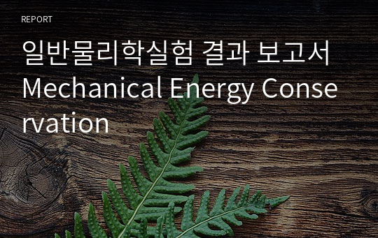 일반물리학실험 결과 보고서 Mechanical Energy Conservation