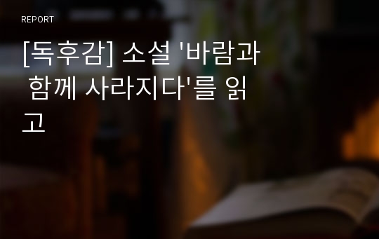 [독후감] 소설 &#039;바람과 함께 사라지다&#039;를 읽고