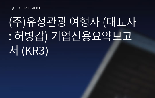 (주)유성관광 여행사 기업신용요약보고서 (KR3)