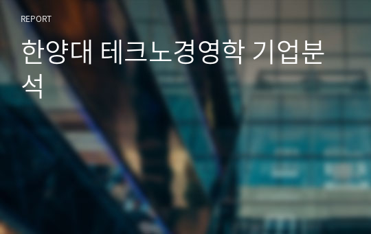 한양대 테크노경영학 기업분석