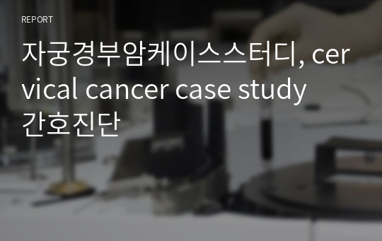 자궁경부암케이스스터디, cervical cancer case study 간호진단