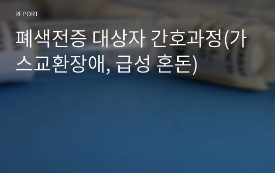 폐색전증 대상자 간호과정(가스교환장애, 급성 혼돈)