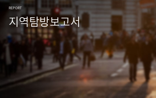 지역탐방보고서